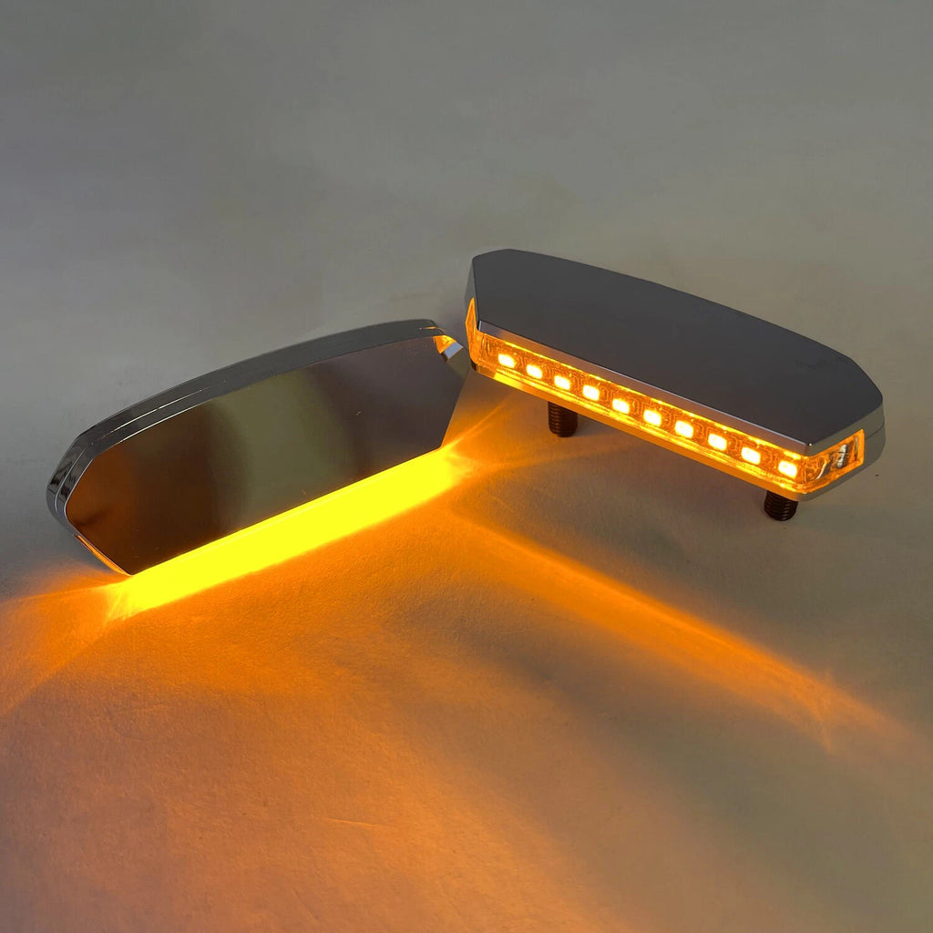 Chrome LED Mirror Block Off Base Plates for Suzuki GSX-R 1000 (2017–2021)