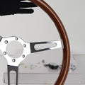 15" Classic Wood Steering Wheel with Horn Button for Universal Fit (380mm)