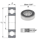 6900DDU Deep Groove Ball Bearing for Scooter Skateboard Wheel (10x22x6mm)