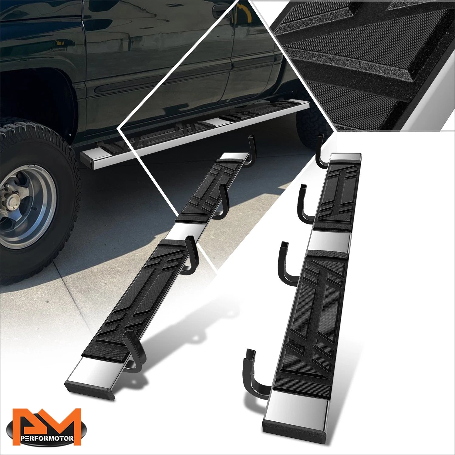 Set of 2 Side Step Nerf Bars for Dodge Ram 1500-3500 (1994–2002)