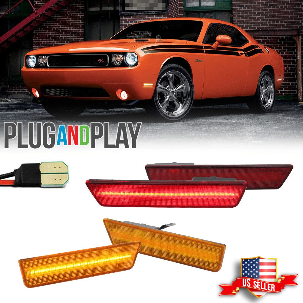 Set of 4 LED Side Marker Light Lamps for Dodge Challenger (2008–2014)