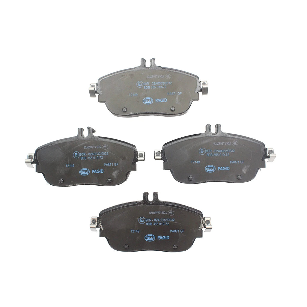 Set of 4 Hella Low-Metallic Brake Pads for MB X156 C117 (2015–2020)