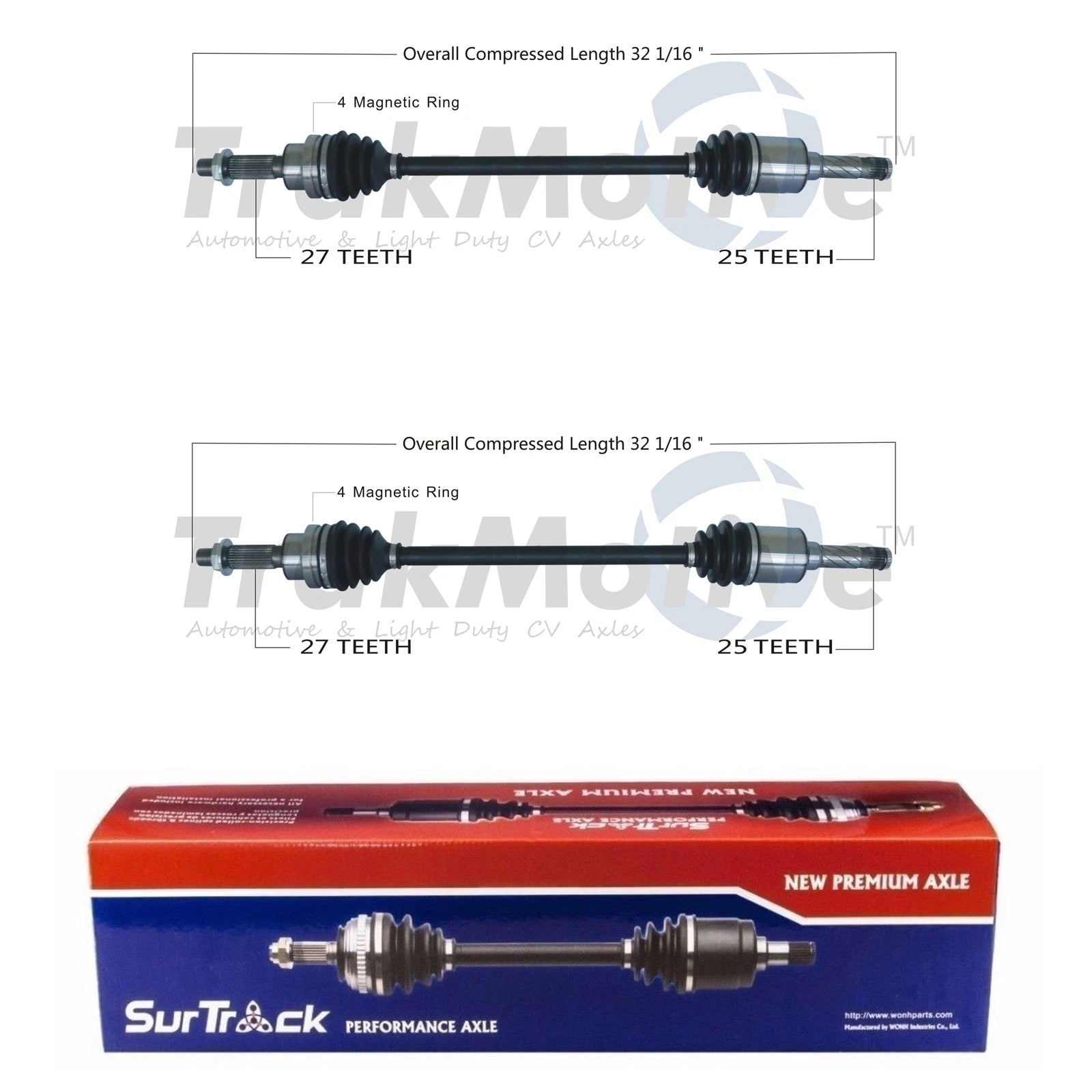 Set of 2 Rear CV Axle Shafts for Ford Escape (2013–2016)