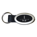 Black Leather Oval Keychain - Officially Licensed for Lincoln MKS