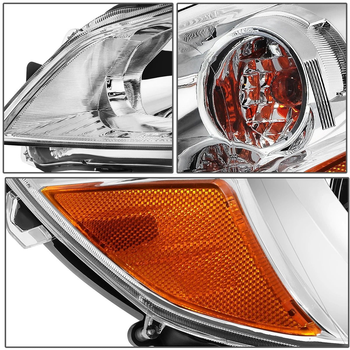 Chrome Amber Signal Projector Headlights for Subaru Outback/Legacy (2010–2014)