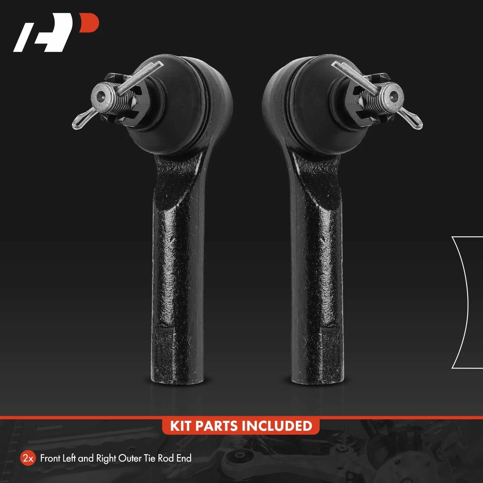 2X Front Outer Tie Rod Ends for Nissan Axxess (1990-1994)