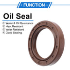 Set of 2 Oil Seal Rotary Shaft Seal FKM Rubber 28x40x7mm