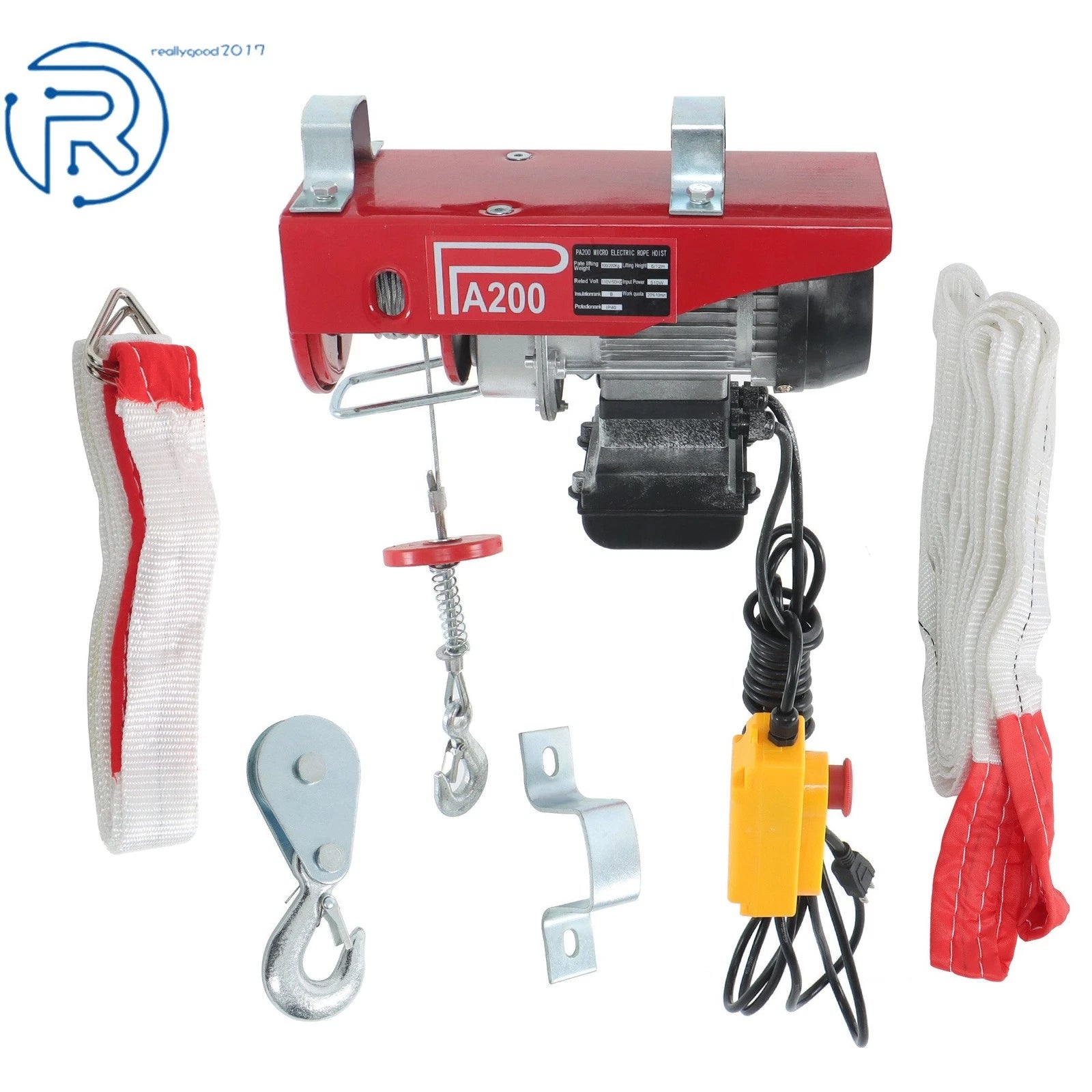 Electric Hoist PA200 for 440lbs Capacity with 14 FT Wired Remote Control