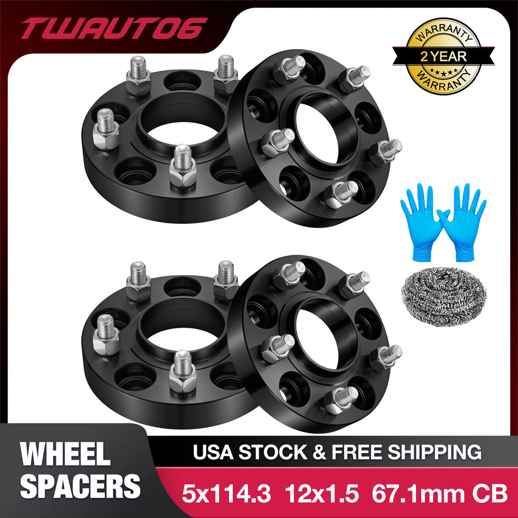 1" 5x4.5 Hubcentric Wheel Spacers 12x1.5 for Hyundai Mazda Mitsubishi (1981–2021)