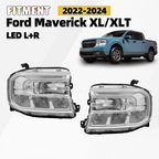 LED Headlight Set for 2022-2024 Ford Maverick XL XLT w/o LED DRL Left & Right
