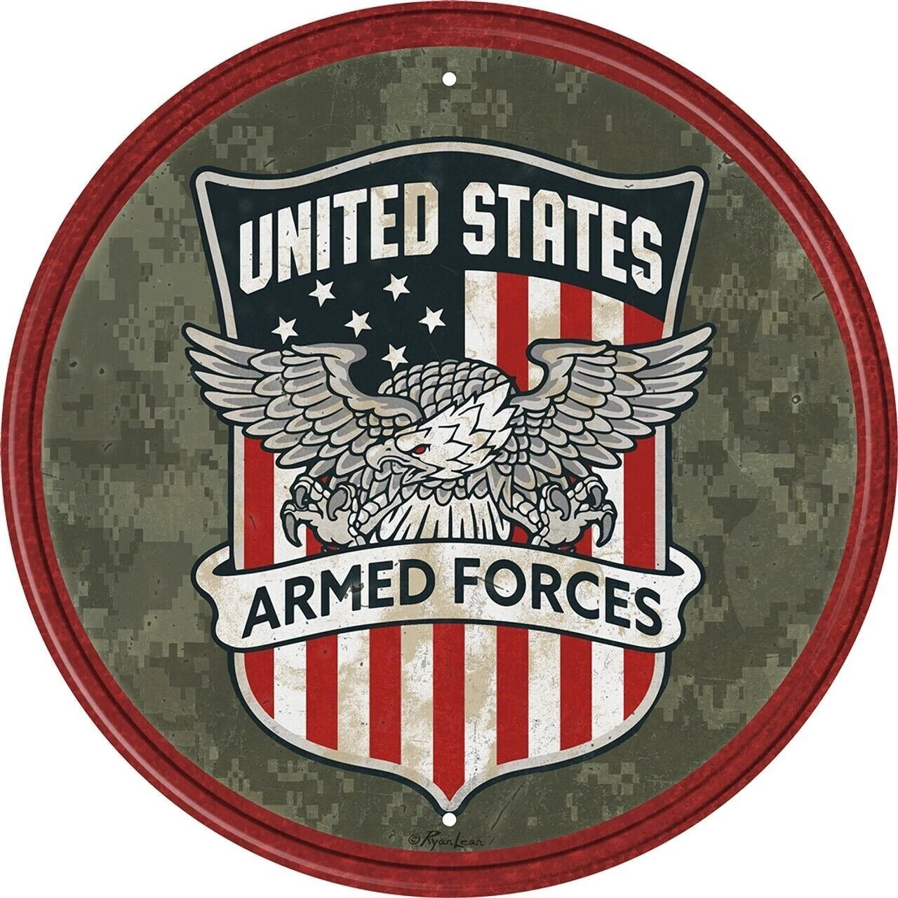 United States Armed Forces Round Aluminum Sign #2626