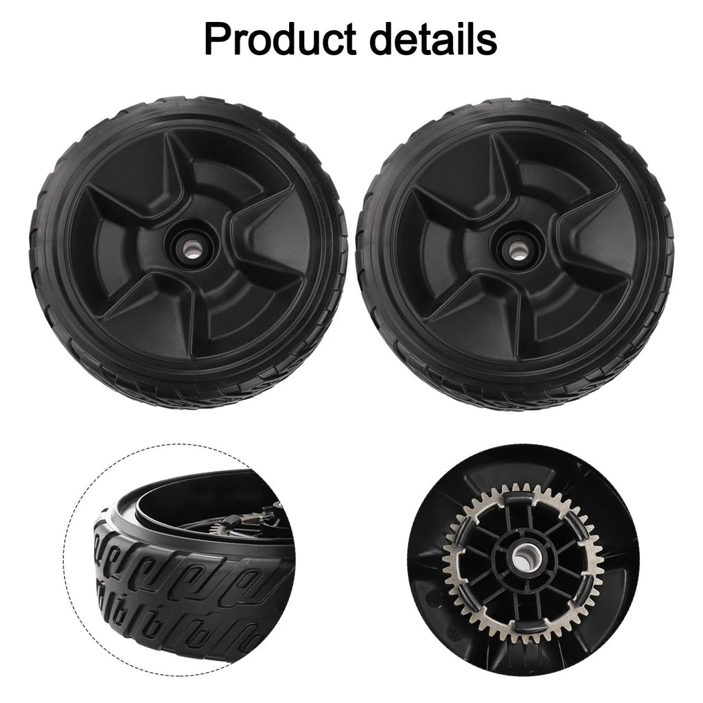 Set of 2 Lawn Mower Wheels and 12 Teeth Drive Gear for Honda