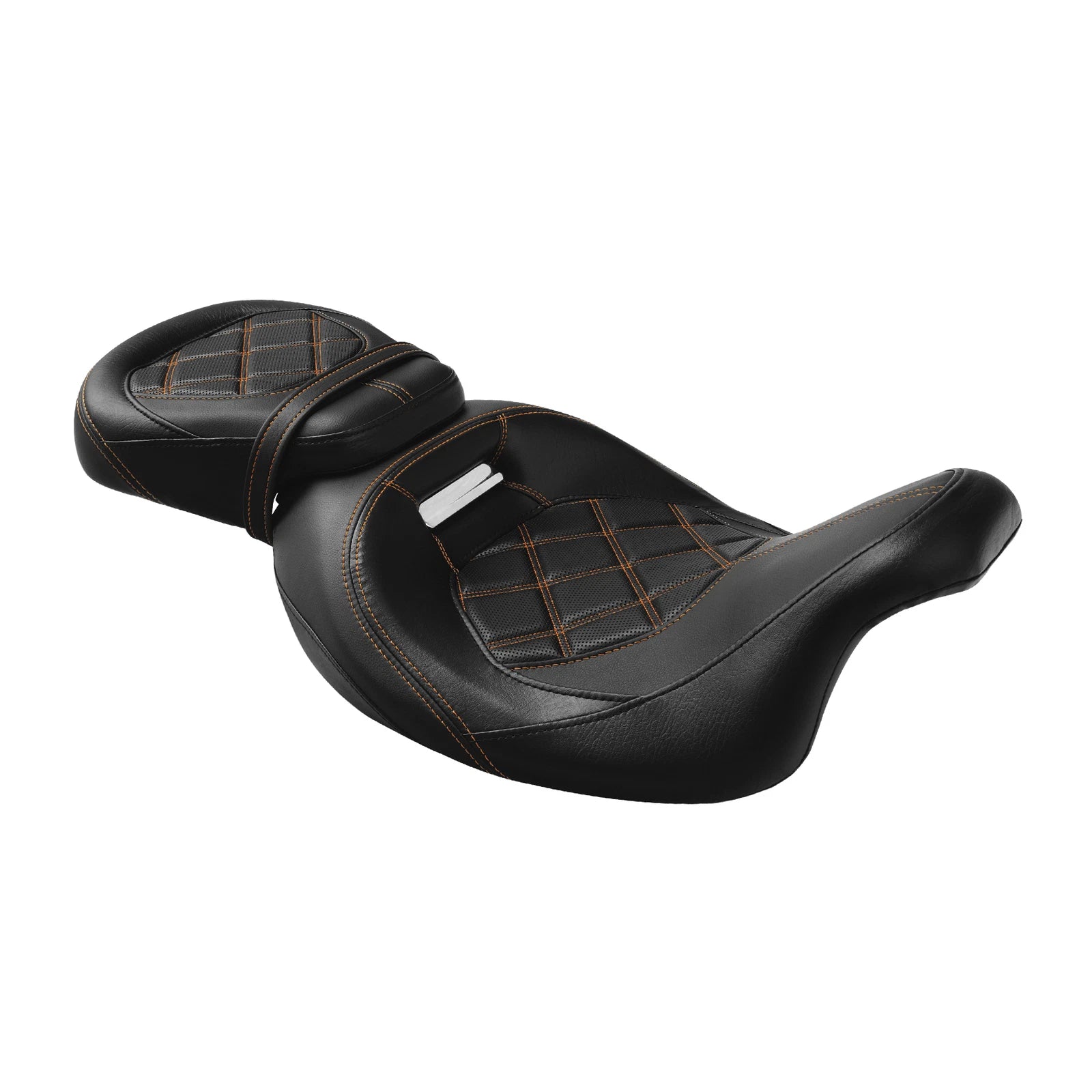 Black Low-Profile Driver Passenger Seat for Harley Touring (2009–2023)
