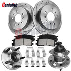 Set of 4 Drilled Slotted Brake Rotors & Ceramic Pads for Chevy Impala