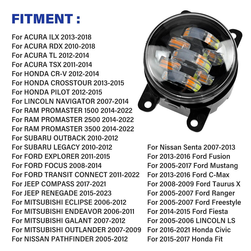 LED Front Fog Light Set for Honda CR-Z (2013–2016) - Right + Left