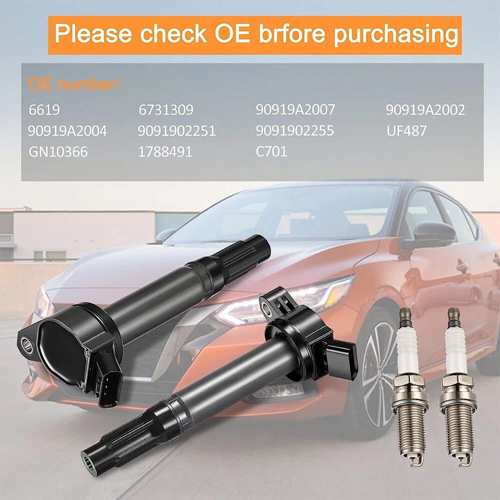 6X Ignition Coils + Spark Plugs for Toyota Sienna (2007-2015)