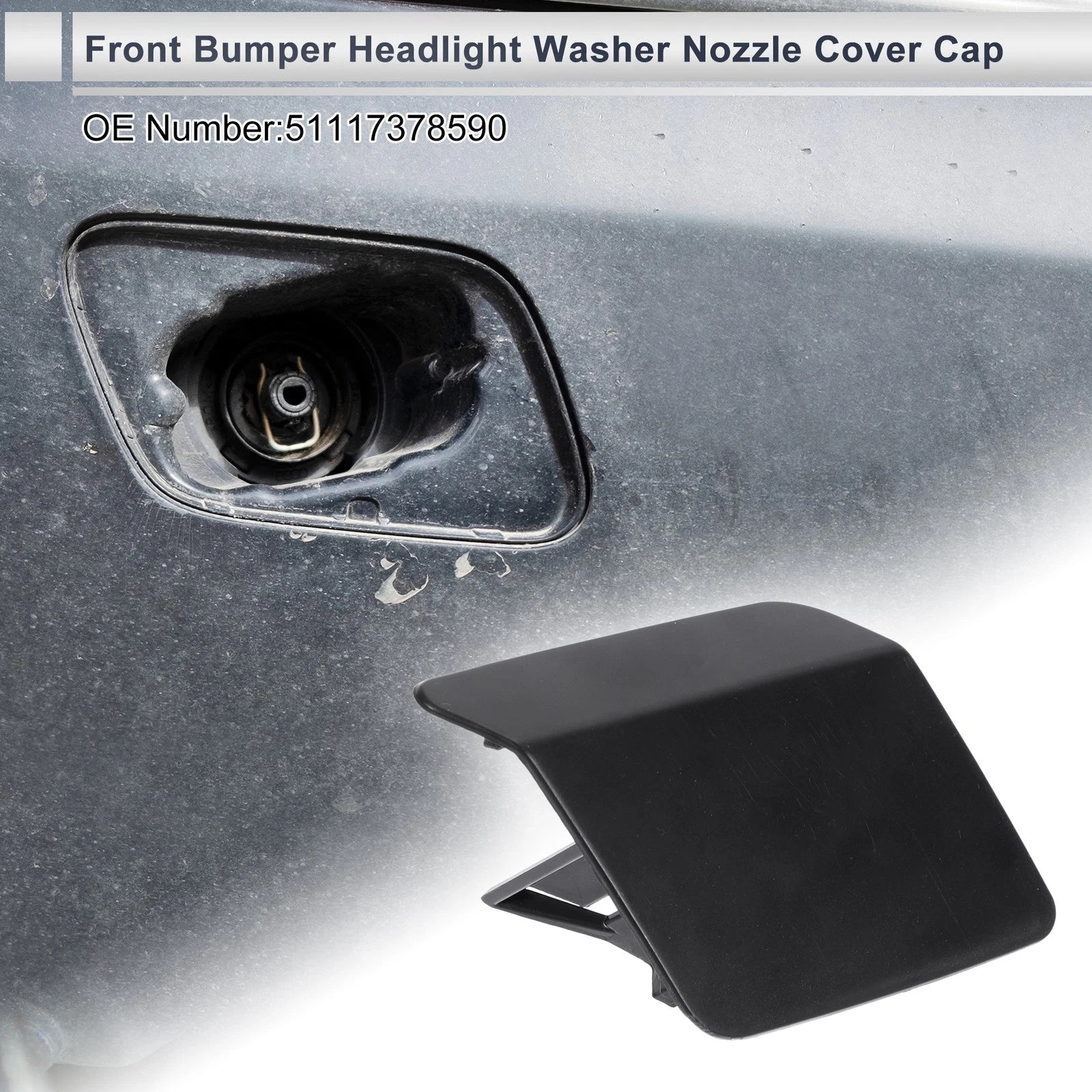 Bumper Headlight Washer Nozzle Cover Cap for BMW X5 (Unpainted)