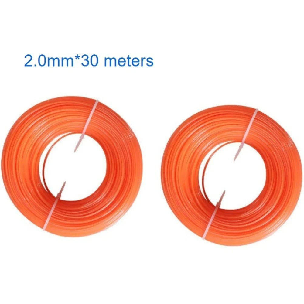 Nylon Trimmer Line 2 Rolls 30m 1.6mm 2.0mm for Lawn Care