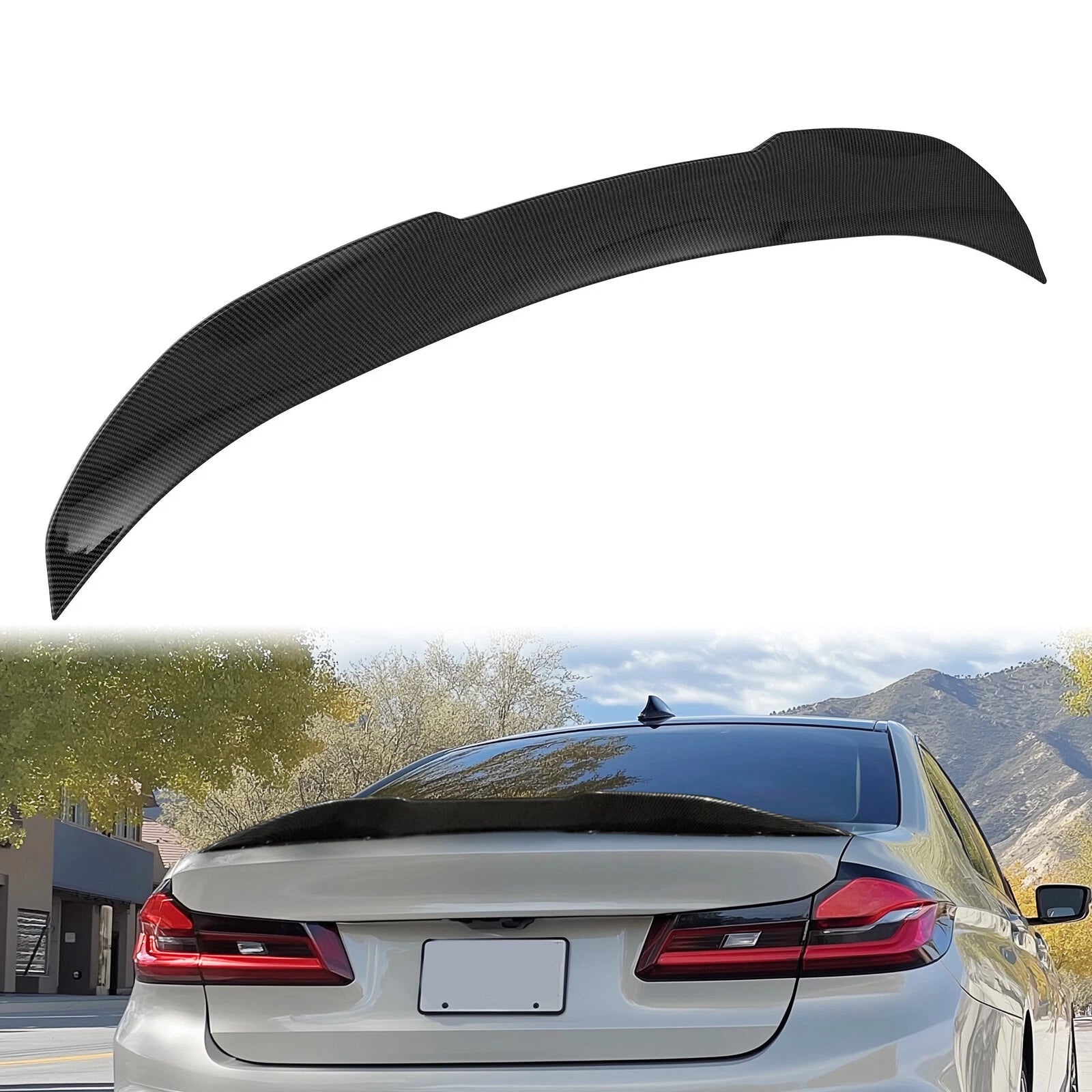 Carbon Highkick Trunk Spoiler for BMW F10 528i 535i 535d 550i M5 (2011–2017)
