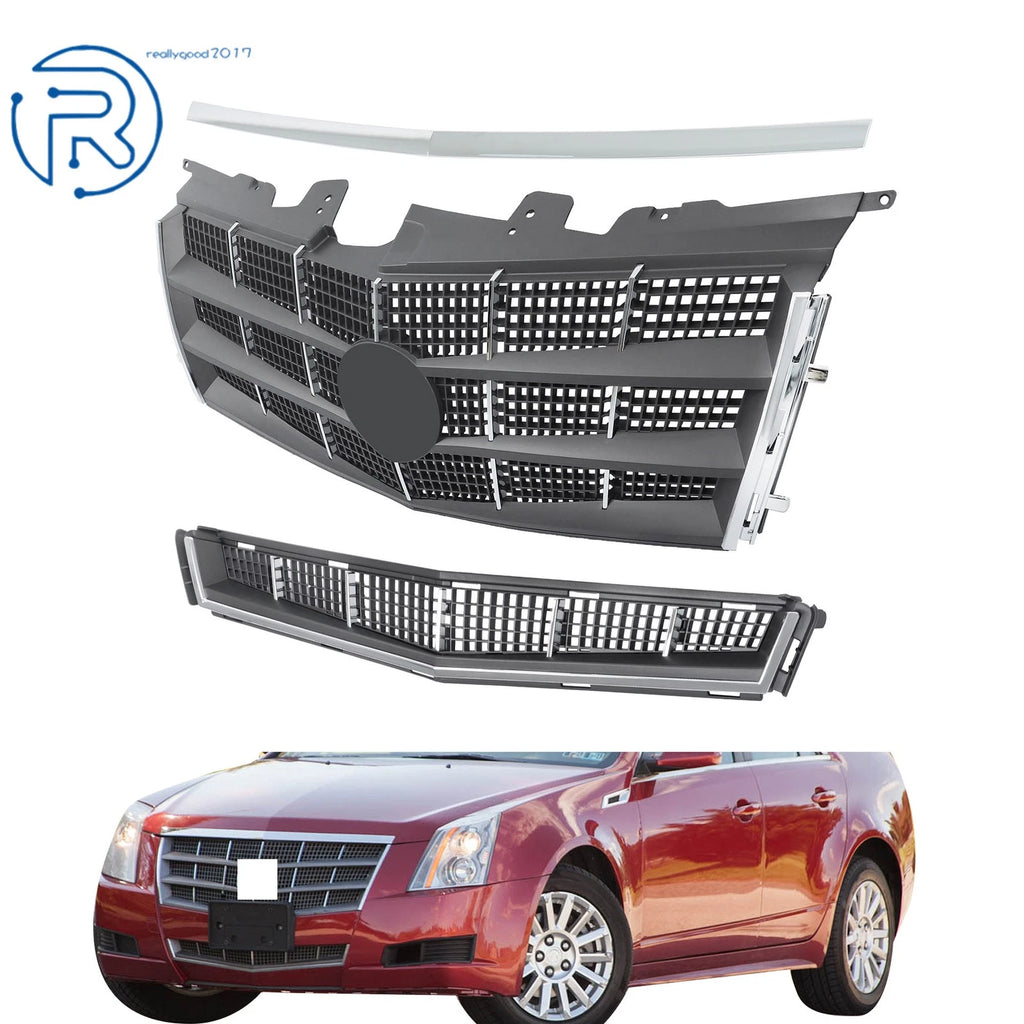 Complete Front Grille Set with Chrome Accent for Cadillac CTS (2008–2011)