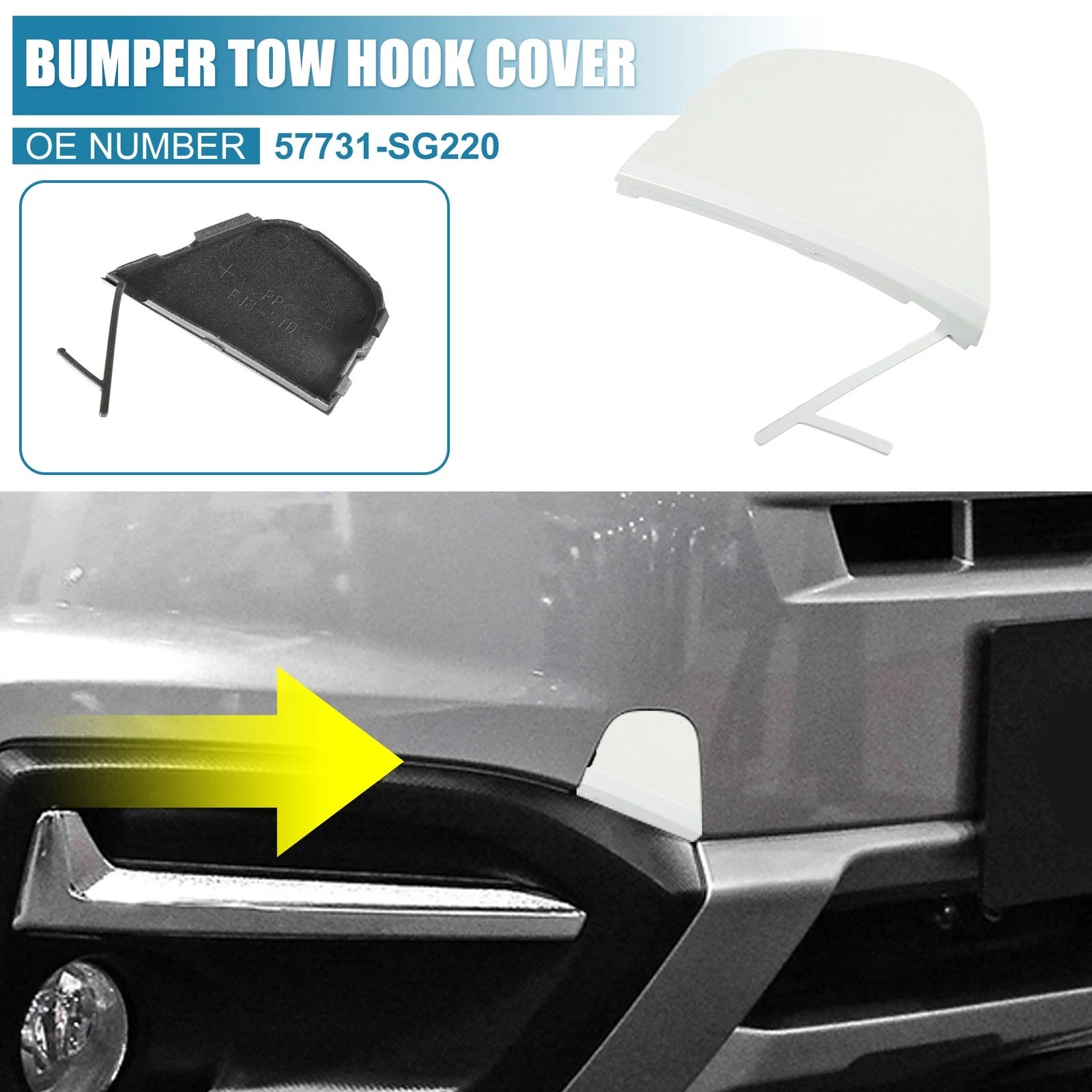 Front Right Bumper Tow Hook Cover for Subaru Forester (2016–2018) 57731-SG220 White