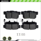 Set of 4 Rear Brake Metallic Pads for Honda Accord Crosstour (2010–2011)