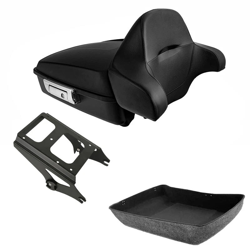 Matt Chopped Trunk Backrest Mount Rack for Harley Touring Street Glide (2009–2013)
