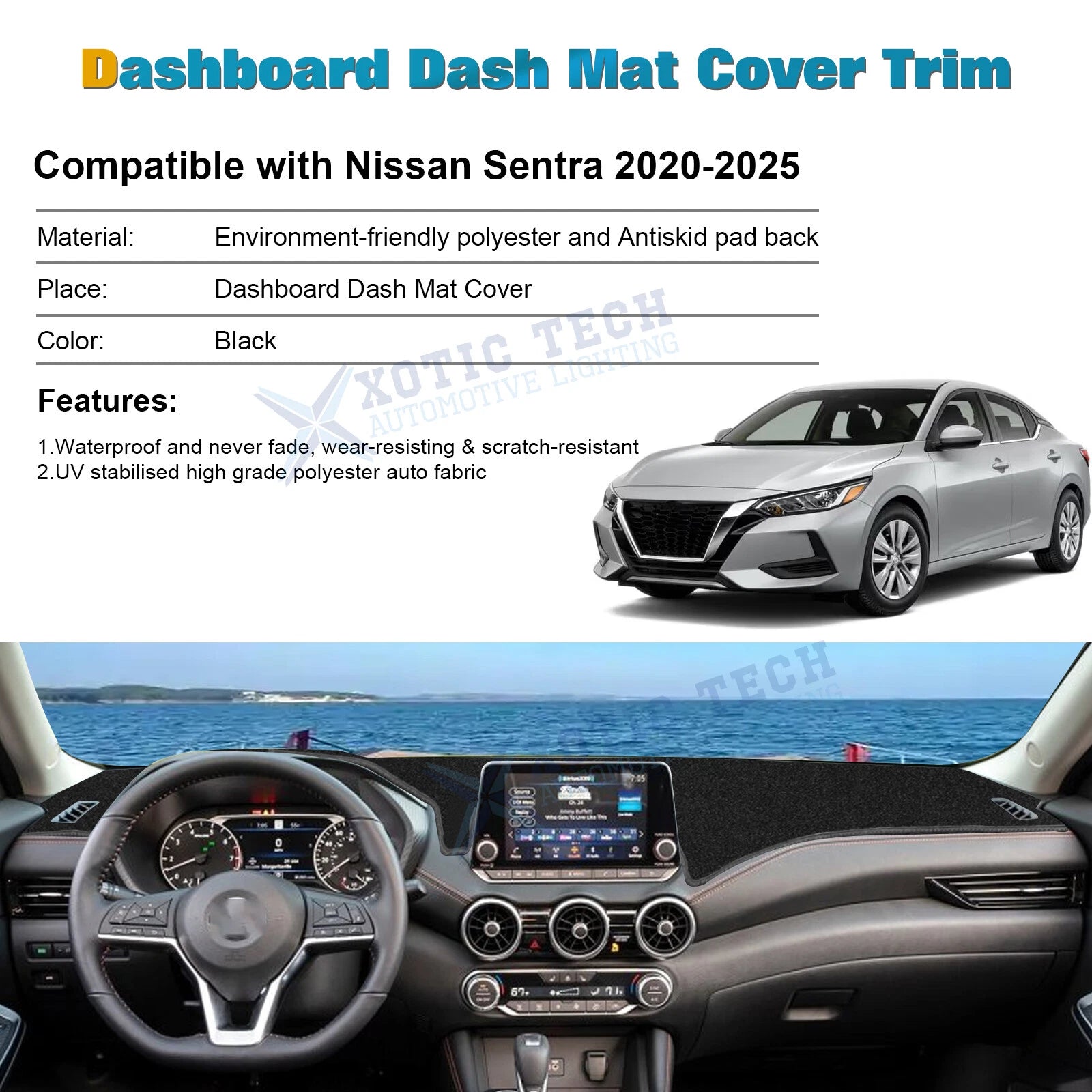 DashMat Non-Slip Dashboard Mat for Nissan Sentra (2020-2026)