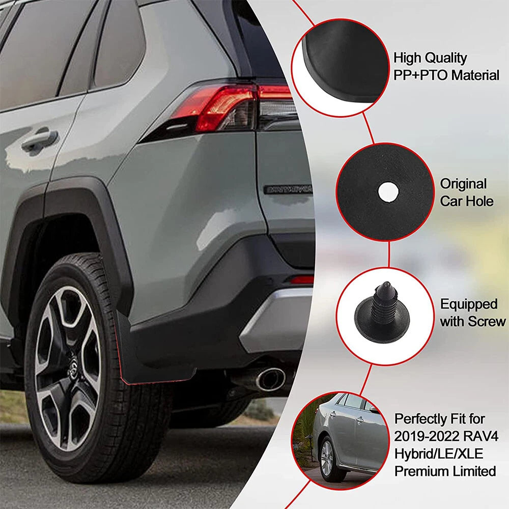 Mud Flaps for Toyota RAV4 (2019-2022) Set of 4 Splash Guards Mudguards