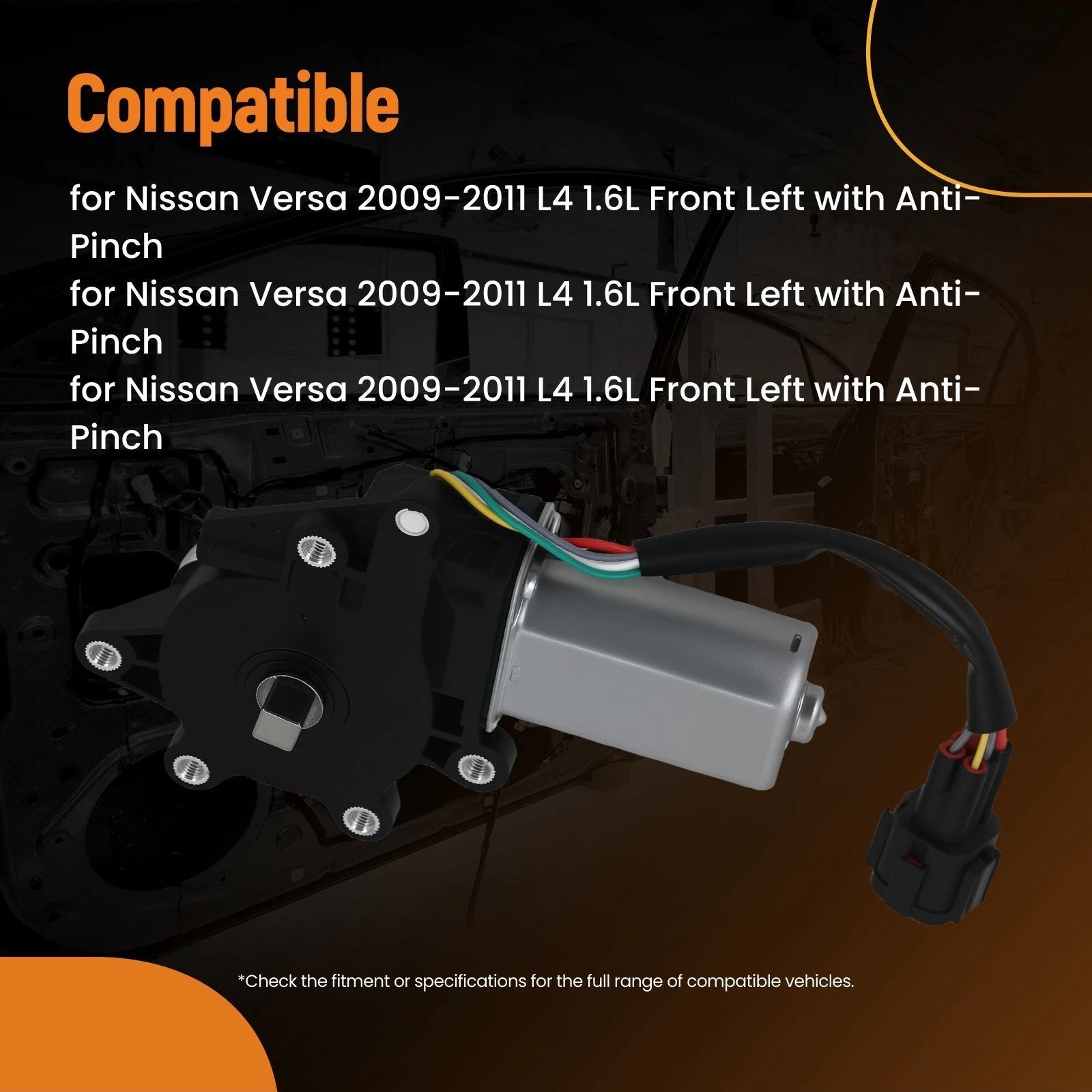 Front Left Window Regulator Assembly for Nissan Versa (2009–2011) 742-498