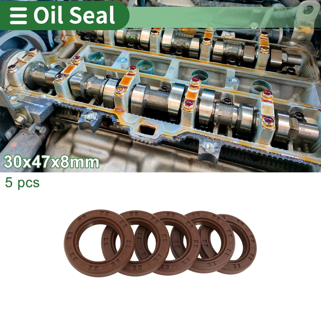 Oil Seal FKM Rubber 30x47x8mm for Various Models (5 Pcs)