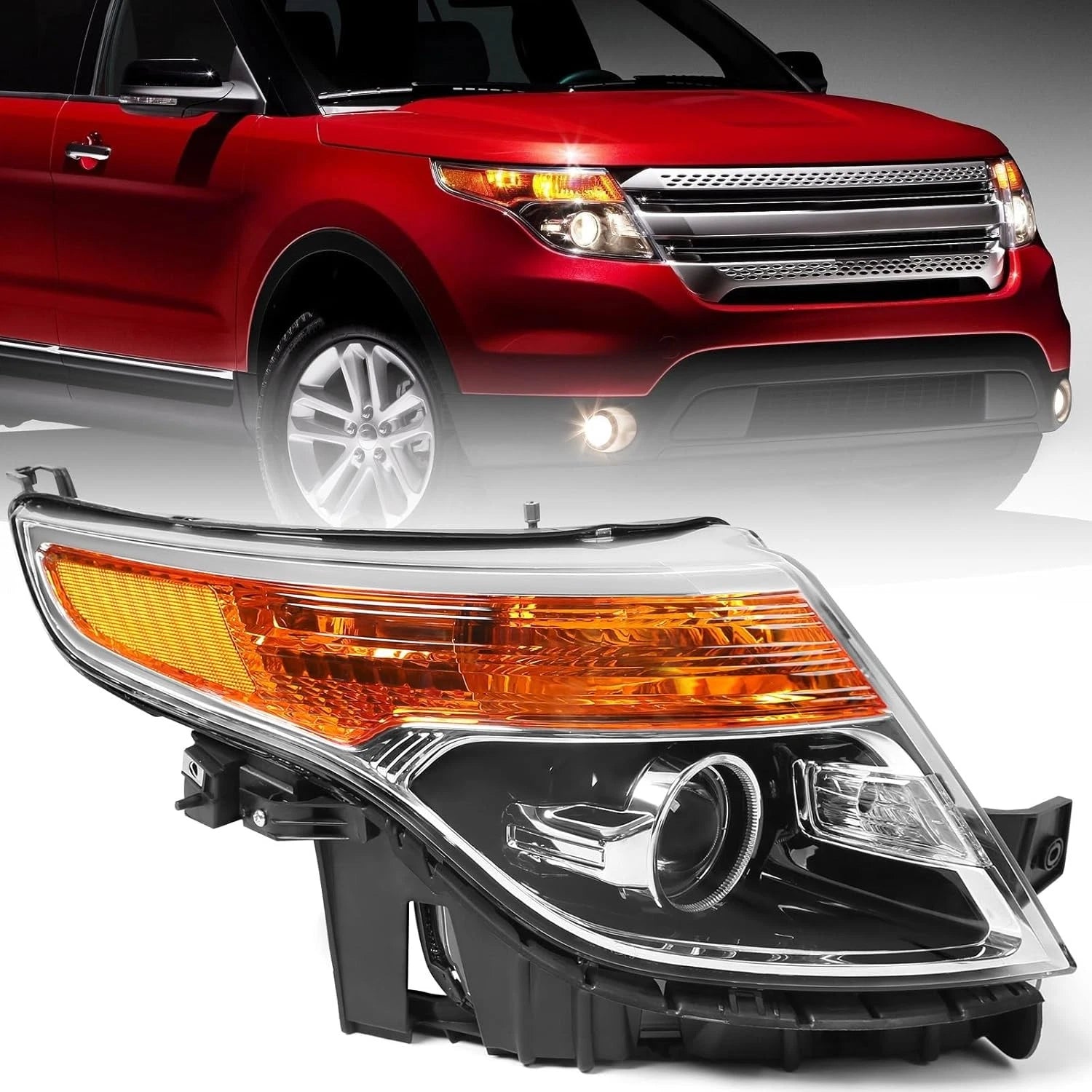 Headlight for Ford Explorer (2011–2015) Passenger Side Halogen