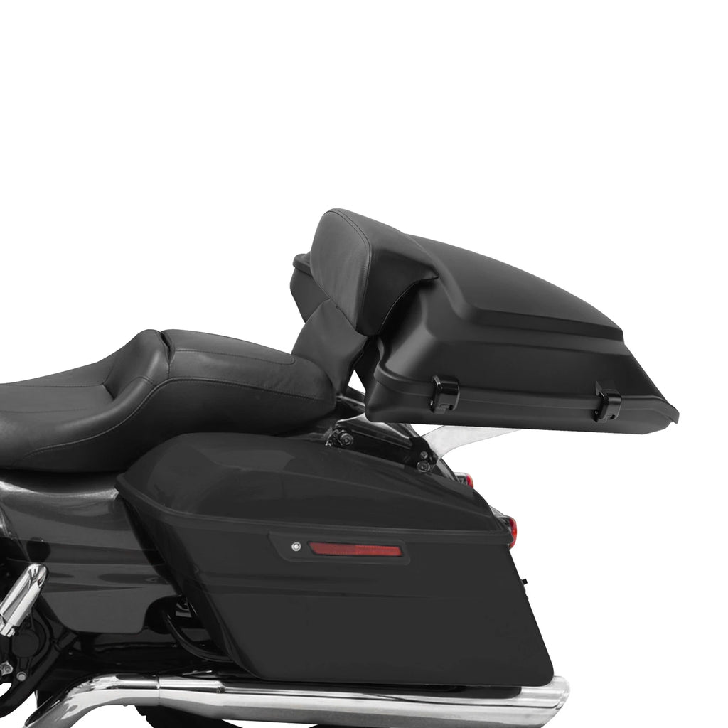 Matt Black Razor Trunk Backrest Mount Rack for Harley Road Glide (2014–2025)