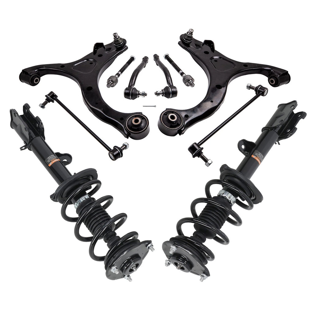 10PC Front Struts + Control Arms Sway Bar Tie Rod For Kia Sorento 2011 2012 2013