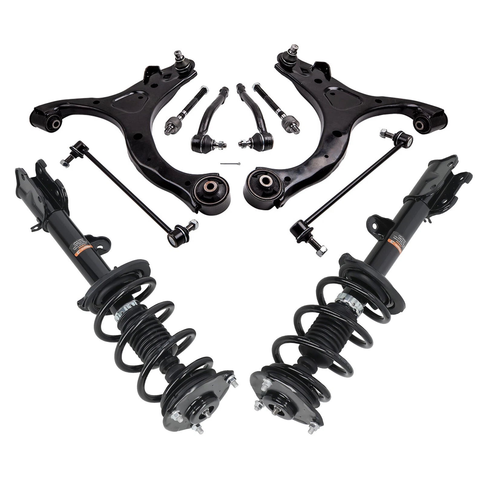 10PC Front Struts + Control Arms Sway Bar Tie Rod For Kia Sorento 2011 2012 2013