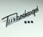 Chrome Metal Script Emblem Turbocharged Style Universal Fit for All Vehicles (All Years)