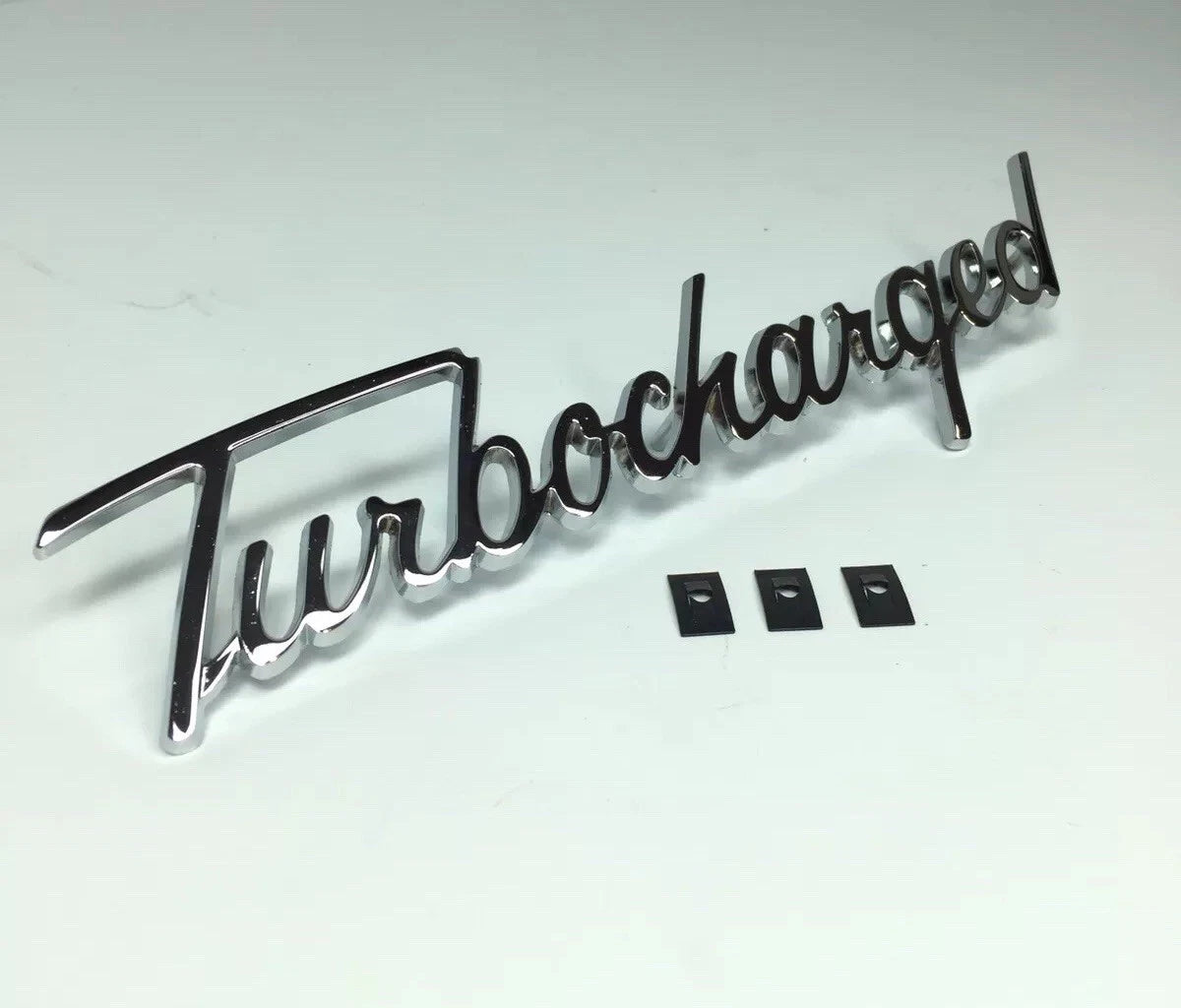 Chrome Metal Script Emblem Turbocharged Style Universal Fit for All Vehicles (All Years)