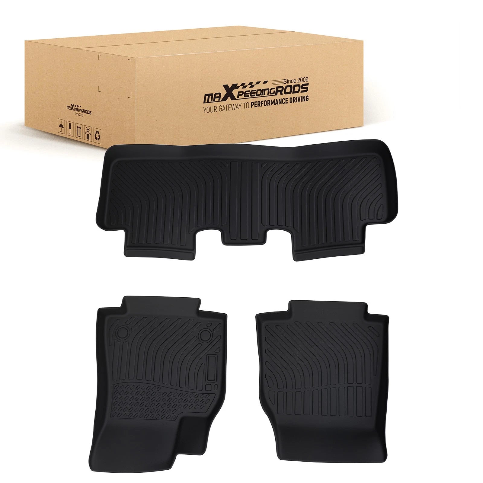 Set of 4 All Weather TPE Floor Mats for Tesla Model Y (2020–2024) Waterproof