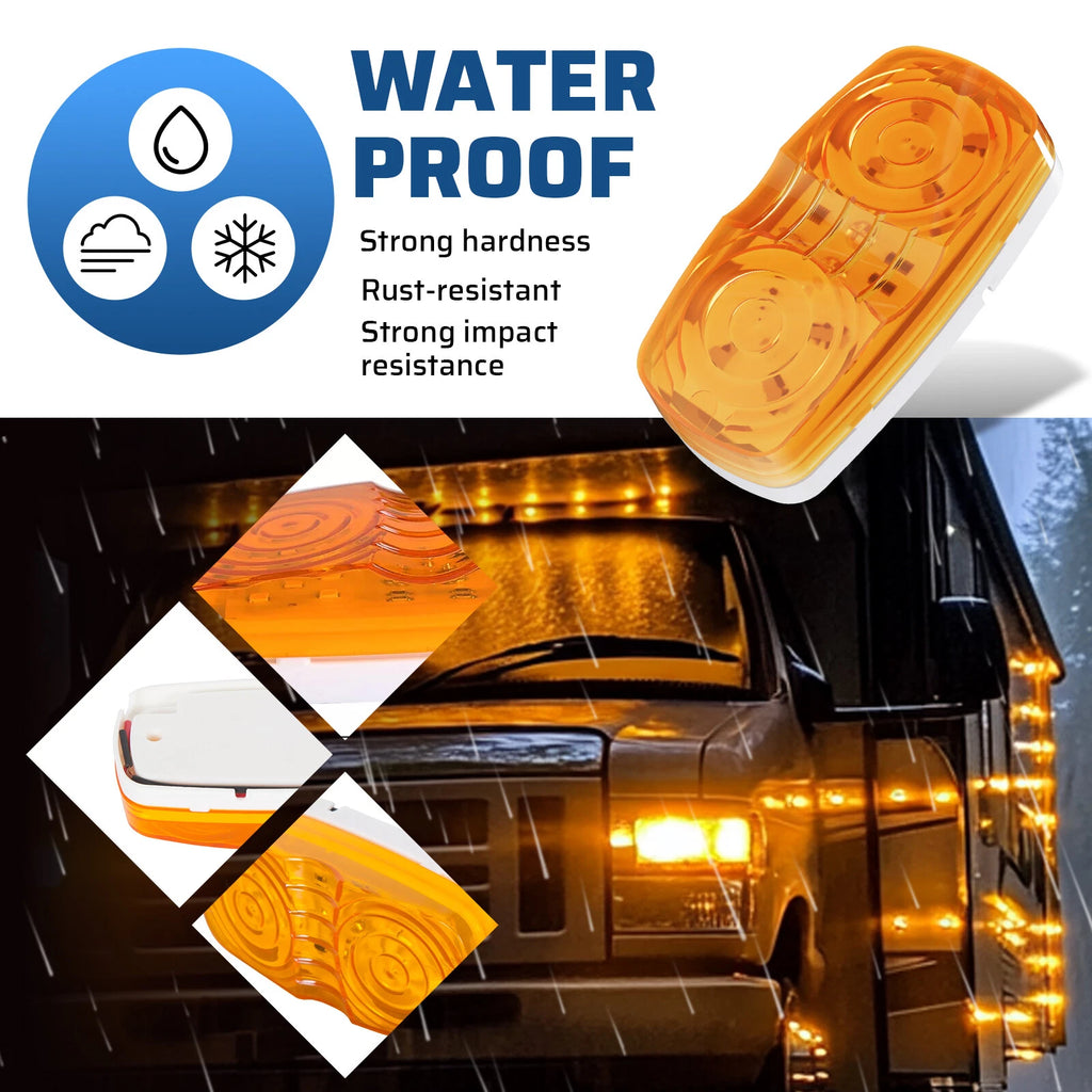 4X Amber LED Side Marker Lights for Trailer (10 Diodes)