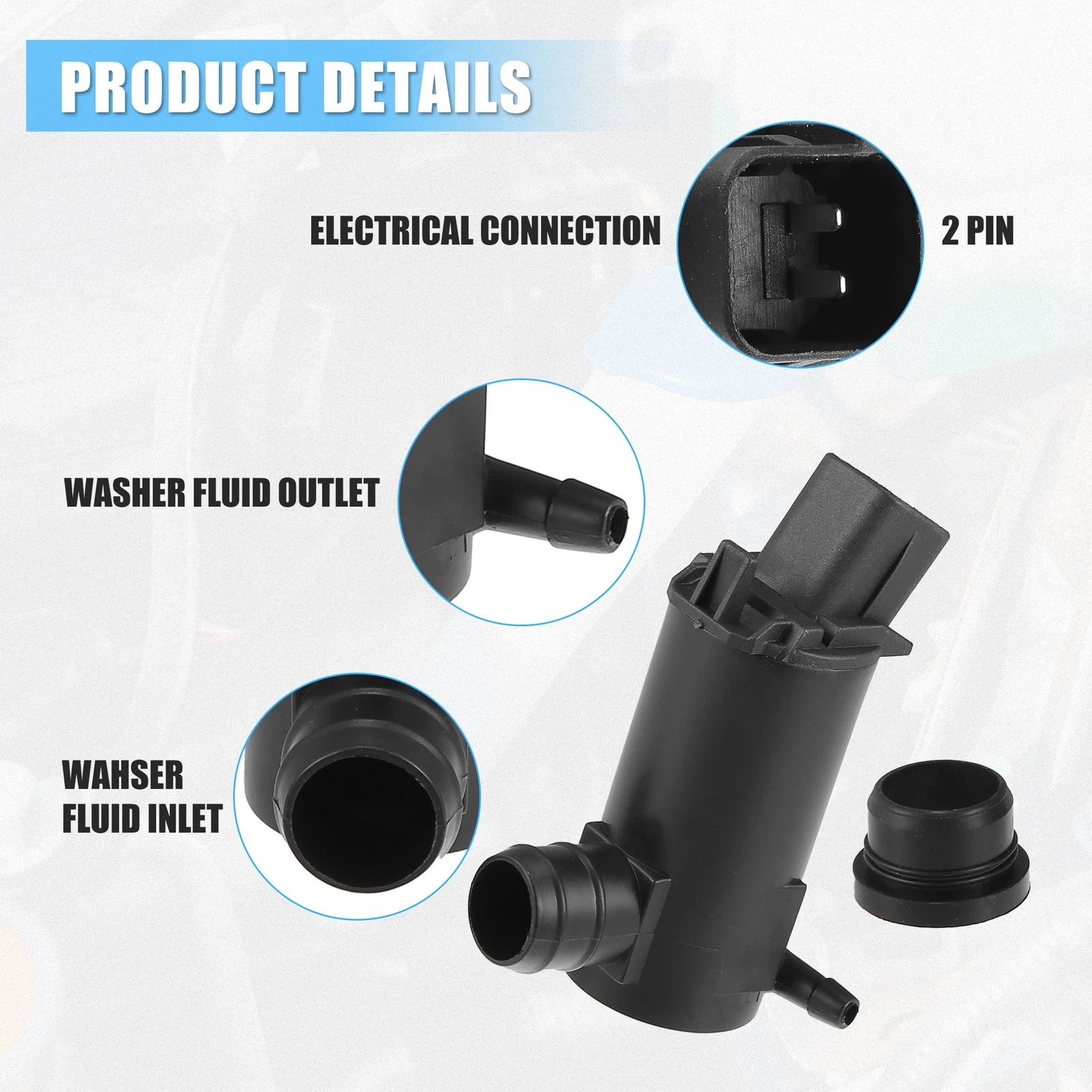 Windshield Washer Pump for Hyundai Accent (2006–2011)