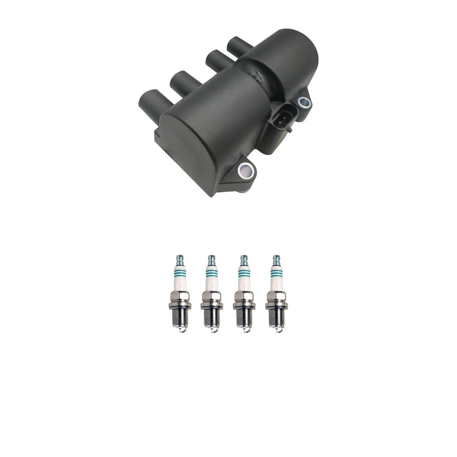 Set of 4 Hitachi Ignition Coils & Denso Iridium Spark Plugs for Aveo5, Forenza, Reno (2004–2008)