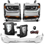 Chrome Amber Headlights & Fog Lights for Silverado 1500 (2016–2018)