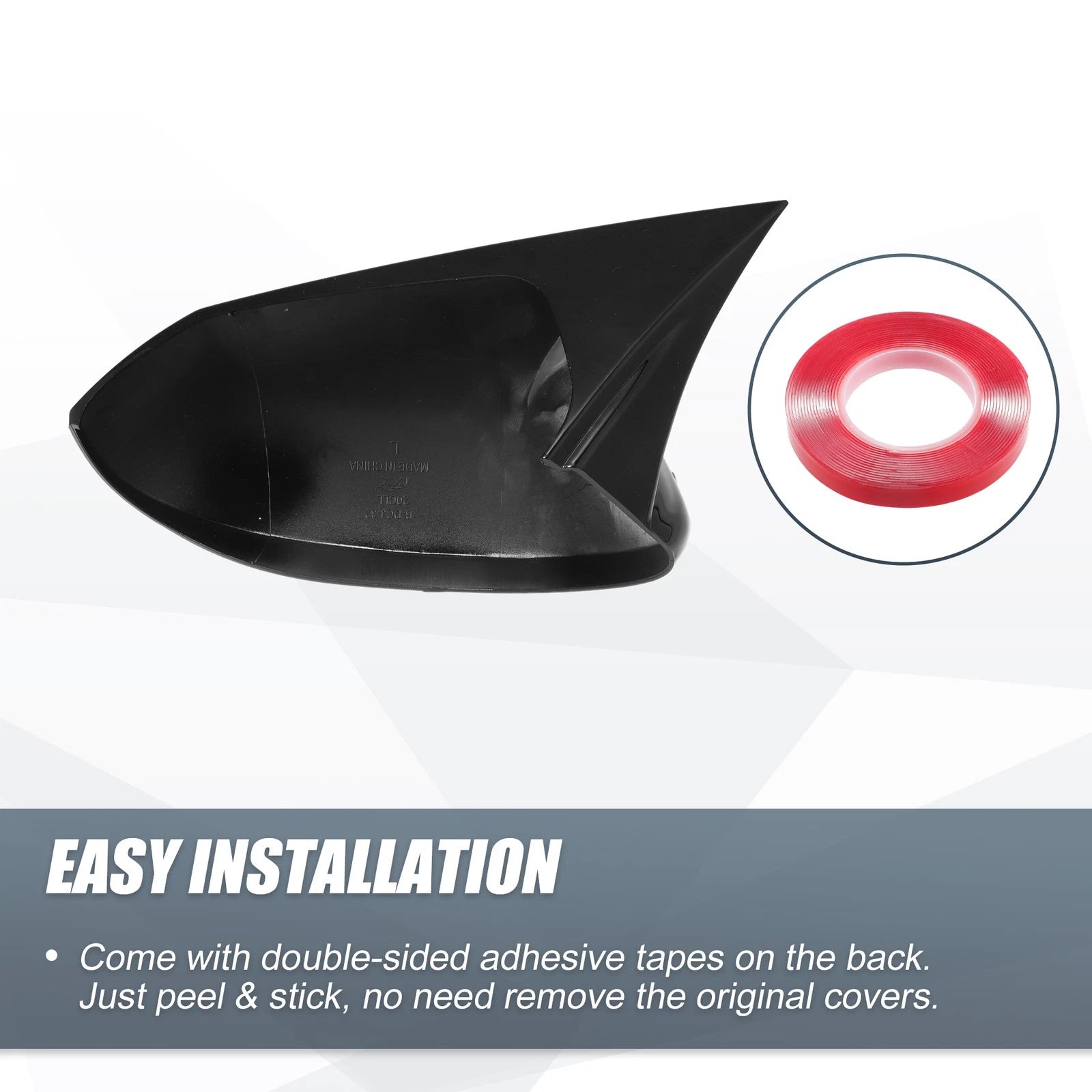 1 Pair Rearview Mirror Cover Overlay Gloss Black for Toyota Corolla (2020–2023)