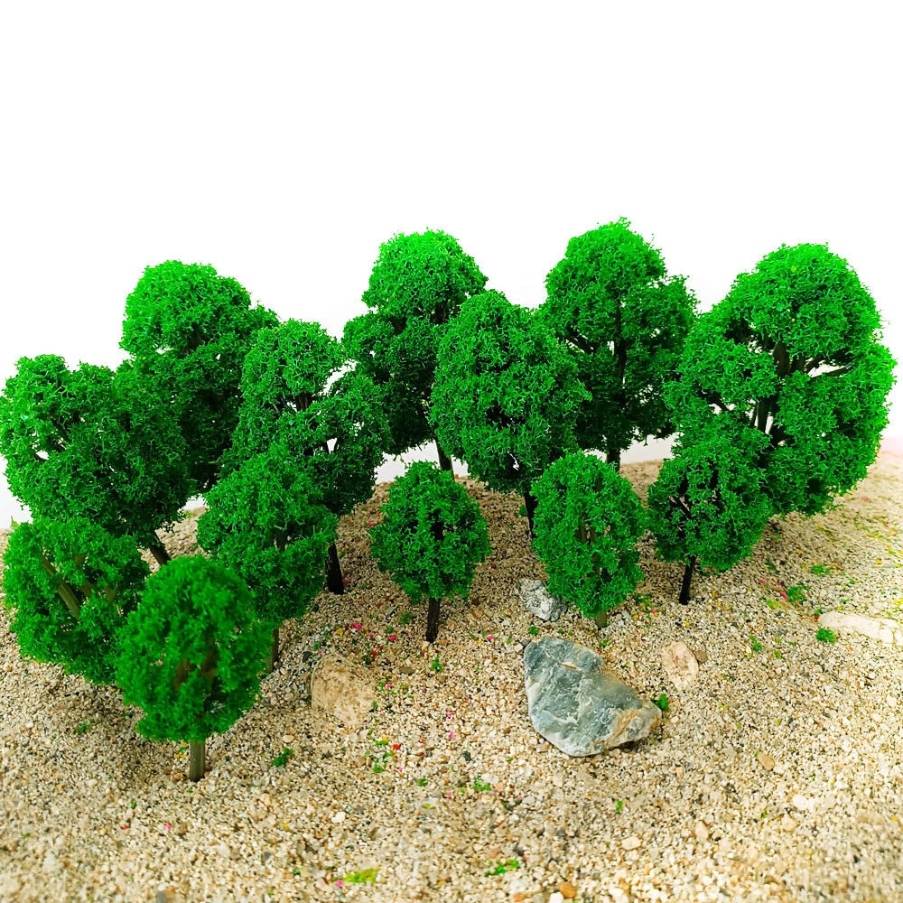 10Pcs 6cm Model Trees for HO N Z Scale Garden Decor
