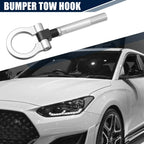 Silver Round Front Rear Bumper Tow Hook Screw for Hyundai Veloster (2012-2017)