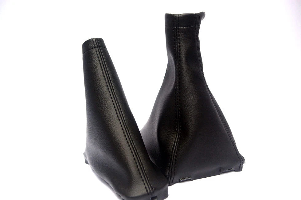 Manual and E Brake Boot Set for Chevy Aveo (2007–2011) Black Leather Synthetic