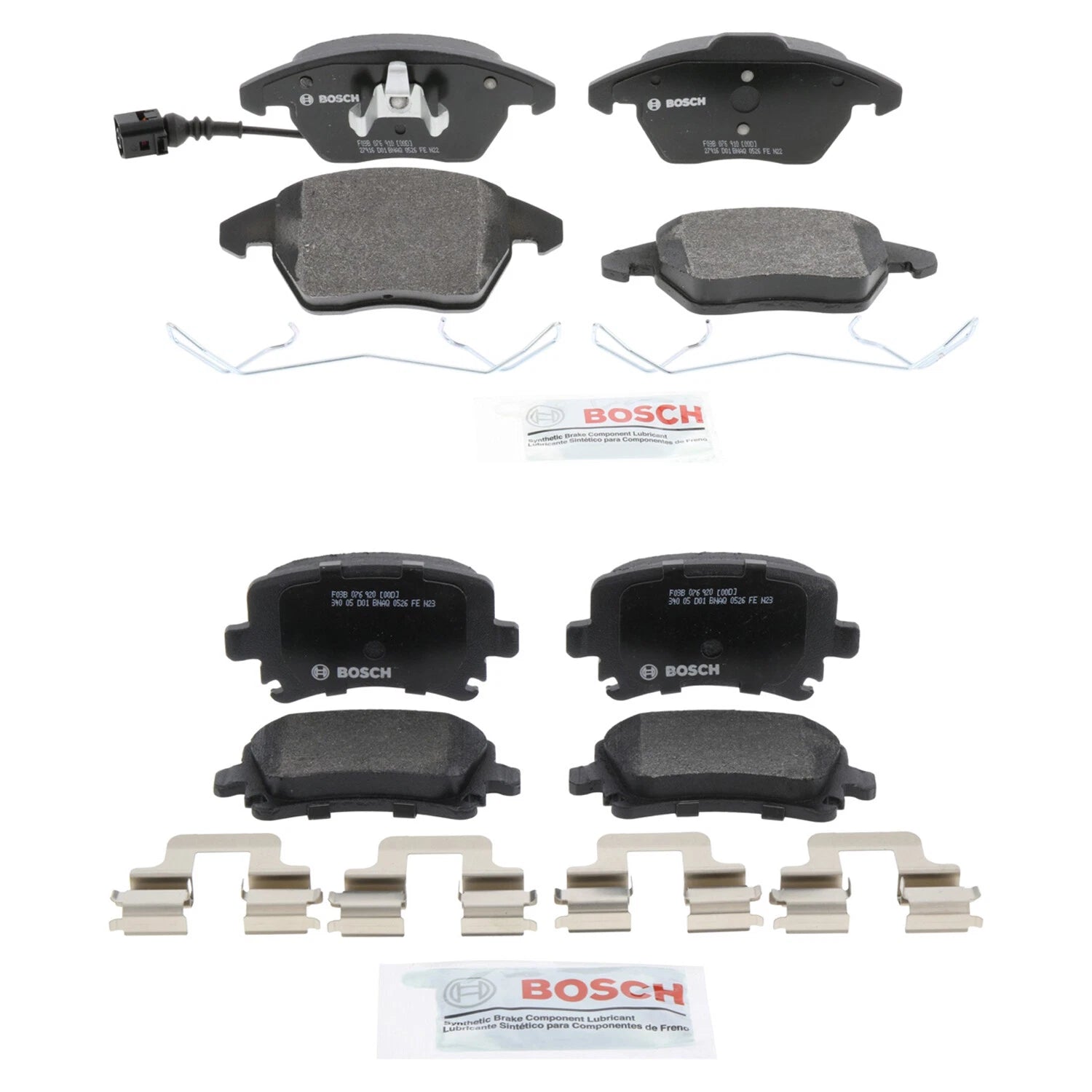 Bosch Quietcast Disc Brake Pad Kit for Audi A3 Quattro, VW Golf, Jetta (2006–2013)