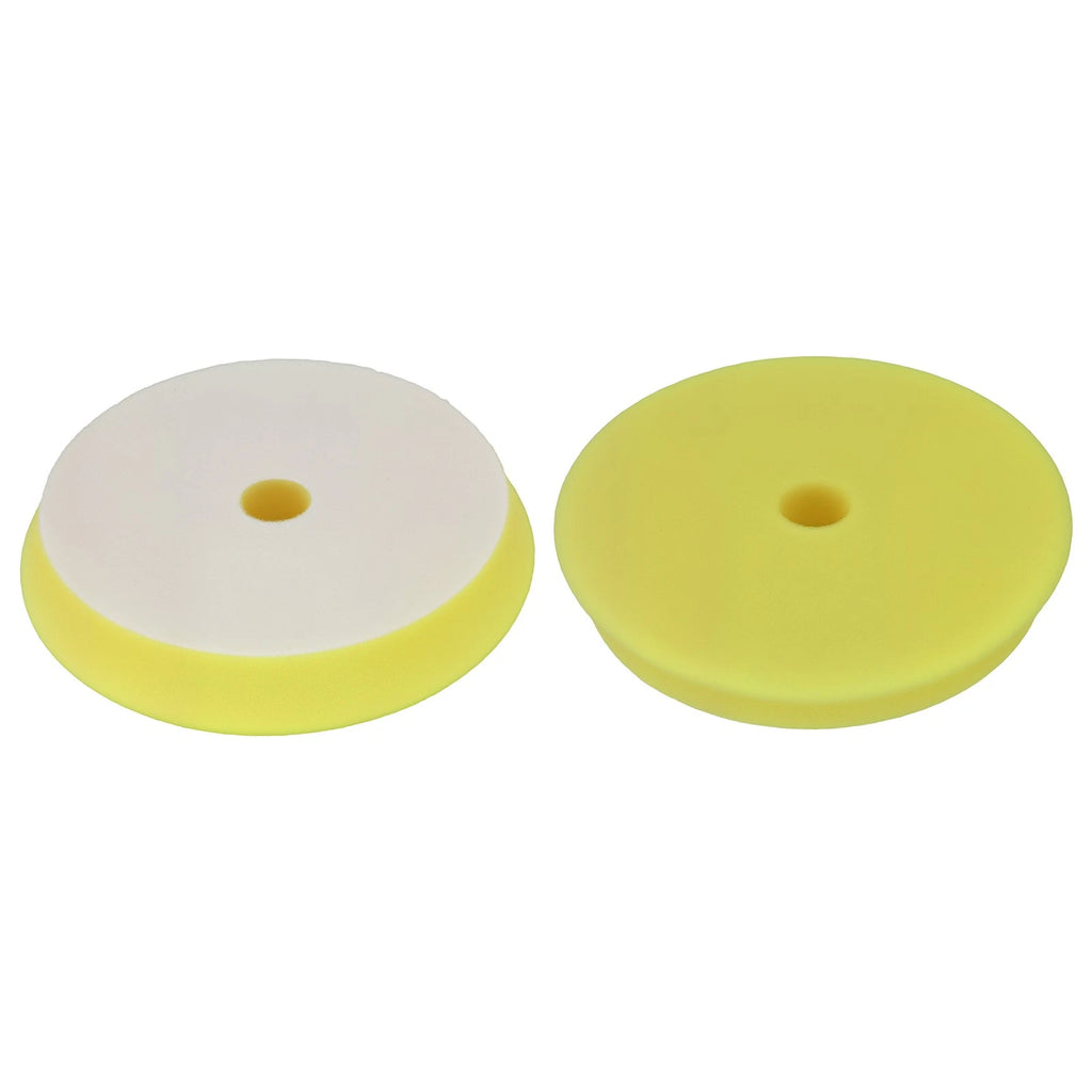 2 Pcs 6" Yellow Foam Buffing Sponge Pads for 5" Backing Plate Polisher