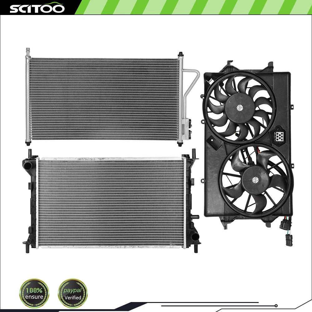 A/C Cooling Fan & Radiator & Condenser Kit for Ford Focus (2005–2007)