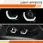 LED U-Halo Projector Headlights for BMW 740i 740iL 750iL (1995–2001)